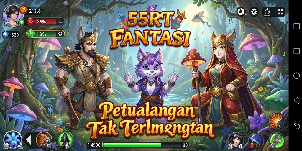 Screenshot gameplay menampilkan aksi seru dalam petualangan fantastis 55RT.