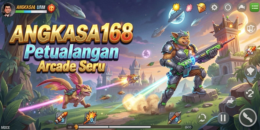 Tampilan gameplay arcade yang penuh warna dan seru.
