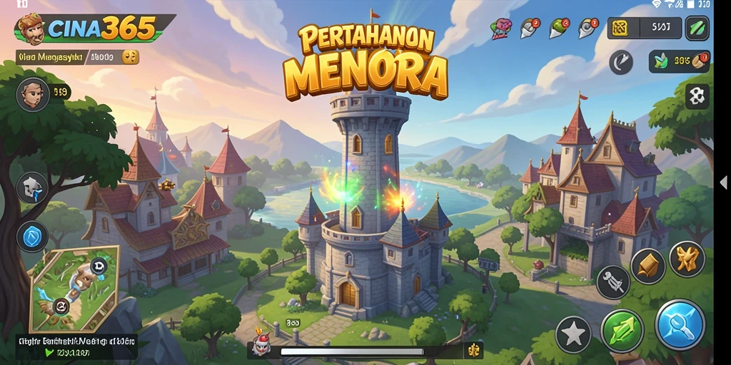 Tampilan menara pertahanan yang memukau dalam CINA365.