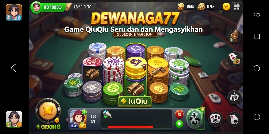Screenshot utama DEWANAGA77 menampilkan momen seru dalam permainan QiuQiu.