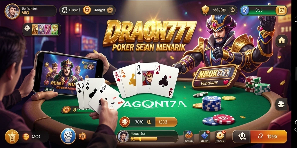 Screenshot utama game Poker dengan gameplay yang intens.