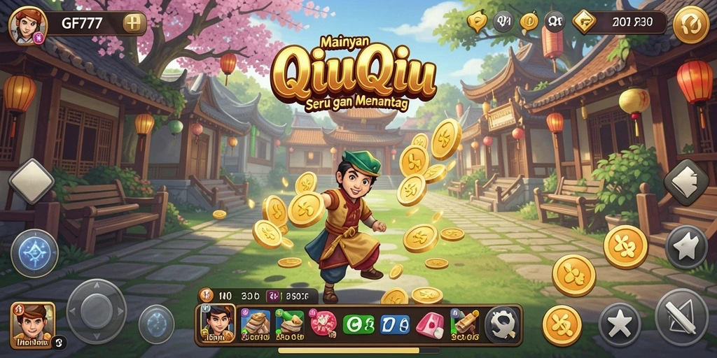 Screenshot gameplay QiuQiu yang menarik dan interaktif.