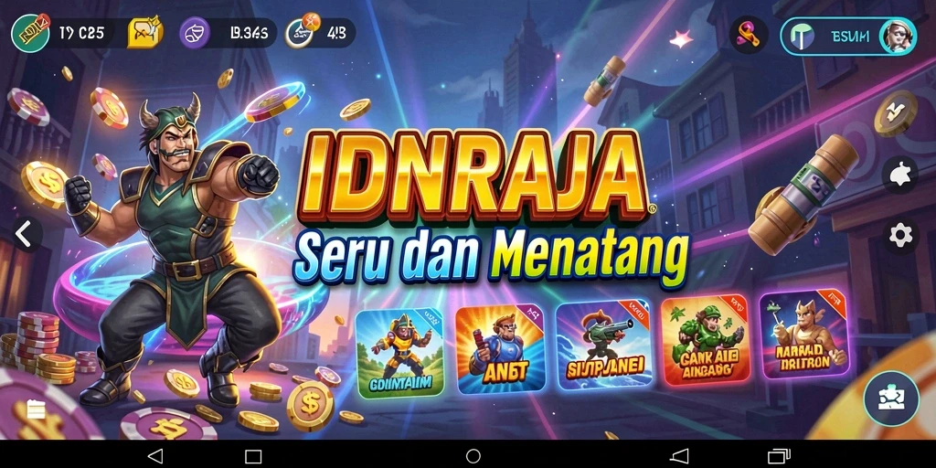 Tampilan gameplay seru dan penuh aksi di IDNRAJA.