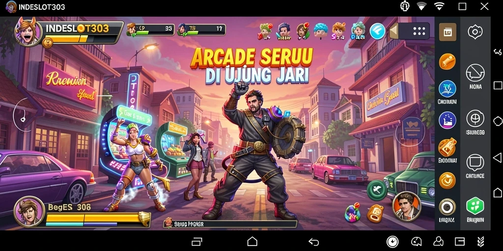 Tampilan gameplay INDESLOT303 yang seru dan penuh warna.