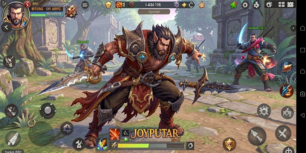Tangkapan layar menampilkan aksi pertempuran yang mendebarkan di JOYPUTAR.
