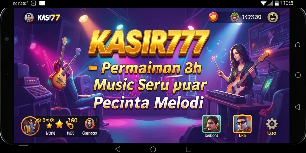 Tangkapan layar KASIR777 yang menampilkan gameplay musik yang dinamis.