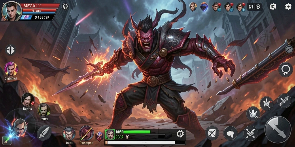 Tampilan gameplay MEGA111 yang mendalam dan penuh aksi.
