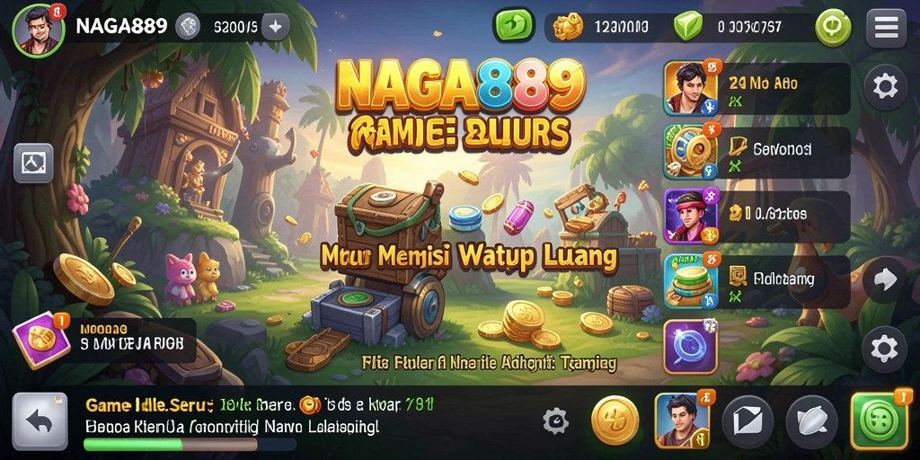 Tampilan gameplay NAGA889 dengan karakter yang berkembang secara otomatis.