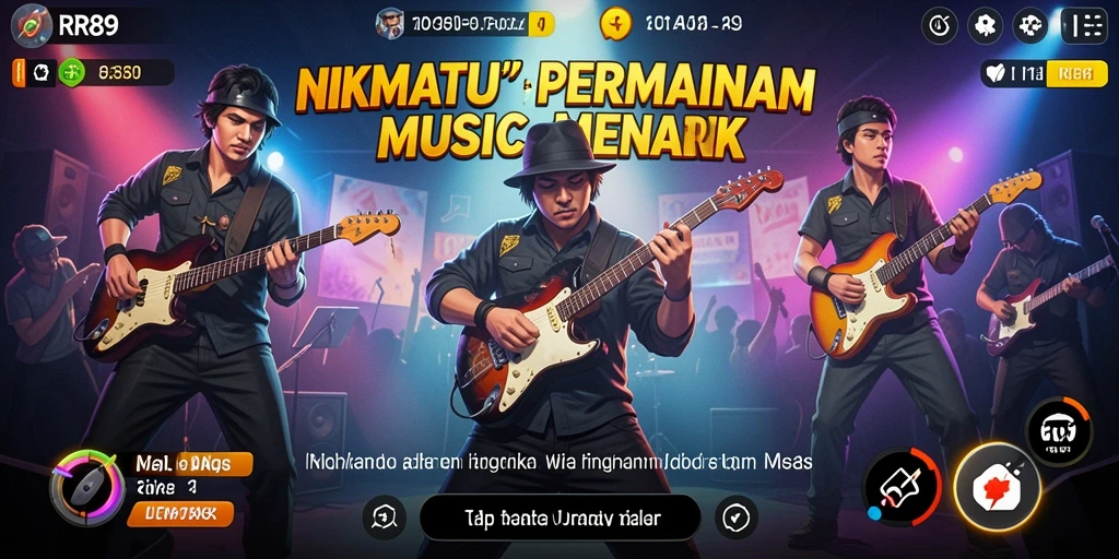 Tampilan gameplay RR89 yang seru dengan berbagai lagu musik.