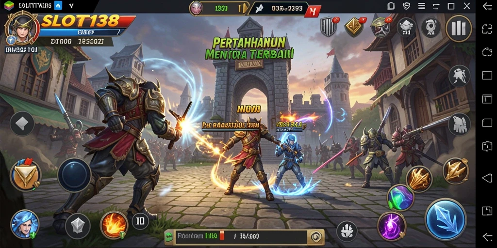 Tampilan gameplay SLOT138 yang mendebarkan dalam pertahanan menara.