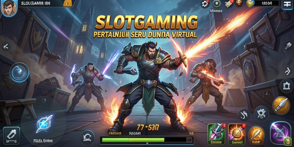 Screenshot gameplay SLOTGAMING yang menampilkan pertarungan seru dan strategi.