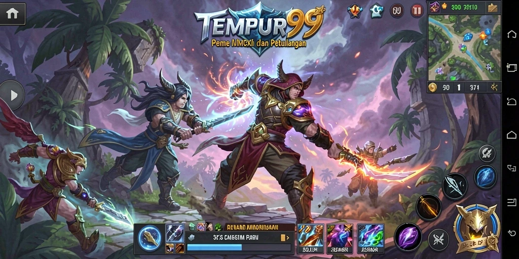 Tampilan permainan TEMPUR99 yang menakjubkan dan penuh aksi.