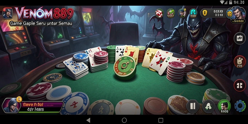 Tampilan menarik dari gameplay Gaple di VENOM889.